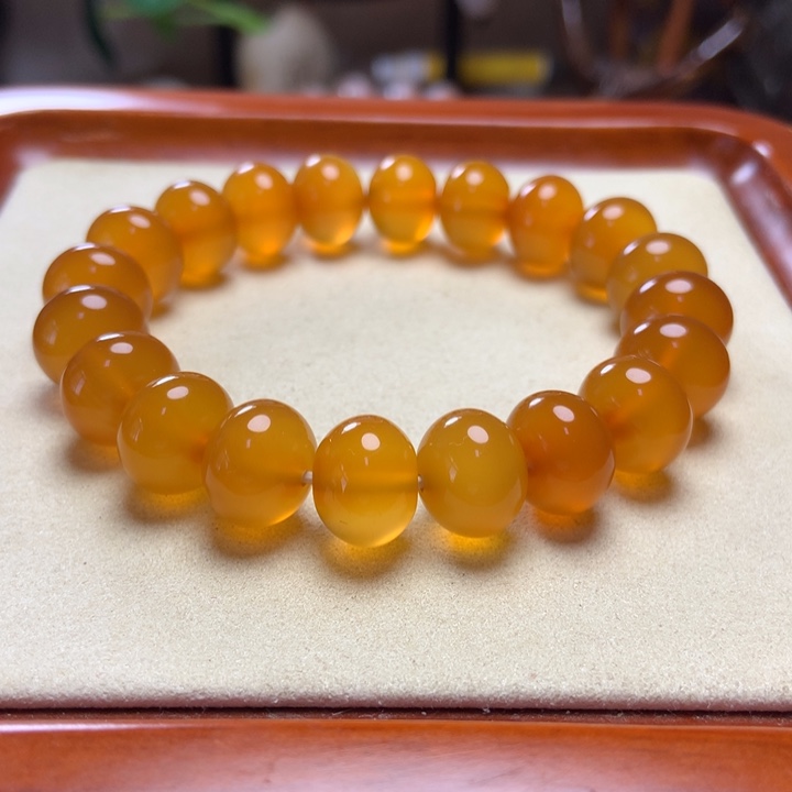 玛瑙/玉髓手串未镶嵌香槟 算盘