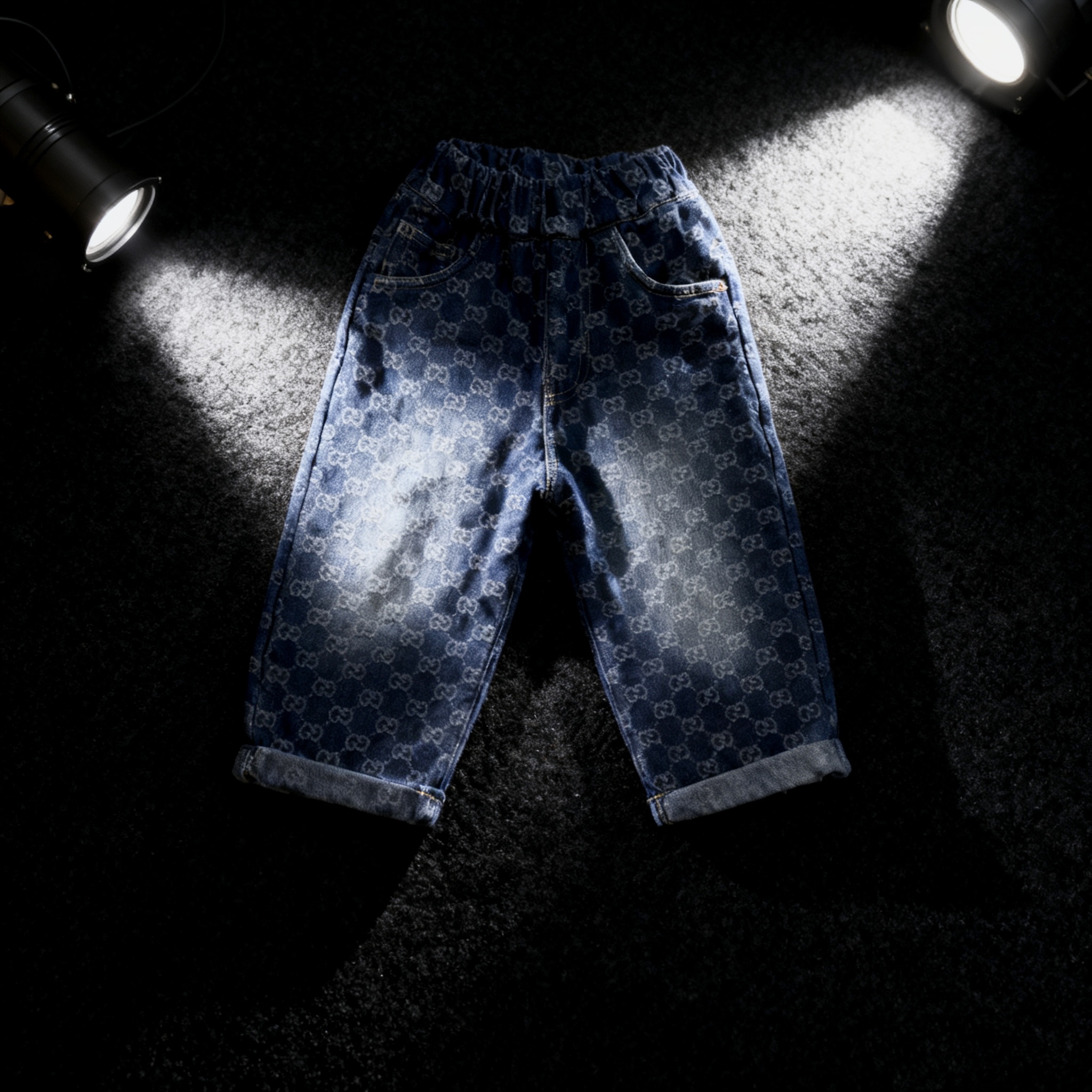 男童加绒潮牌牛仔裤