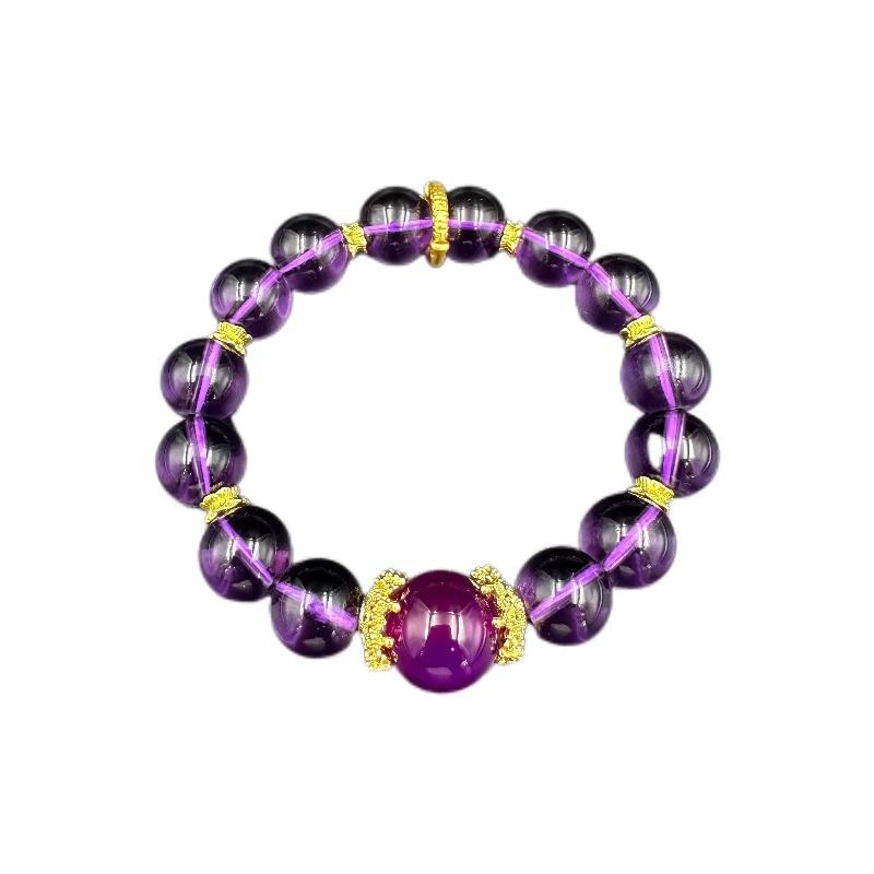 浓郁紫琉璃手串A28-484赠礼盒(多样性发其一)