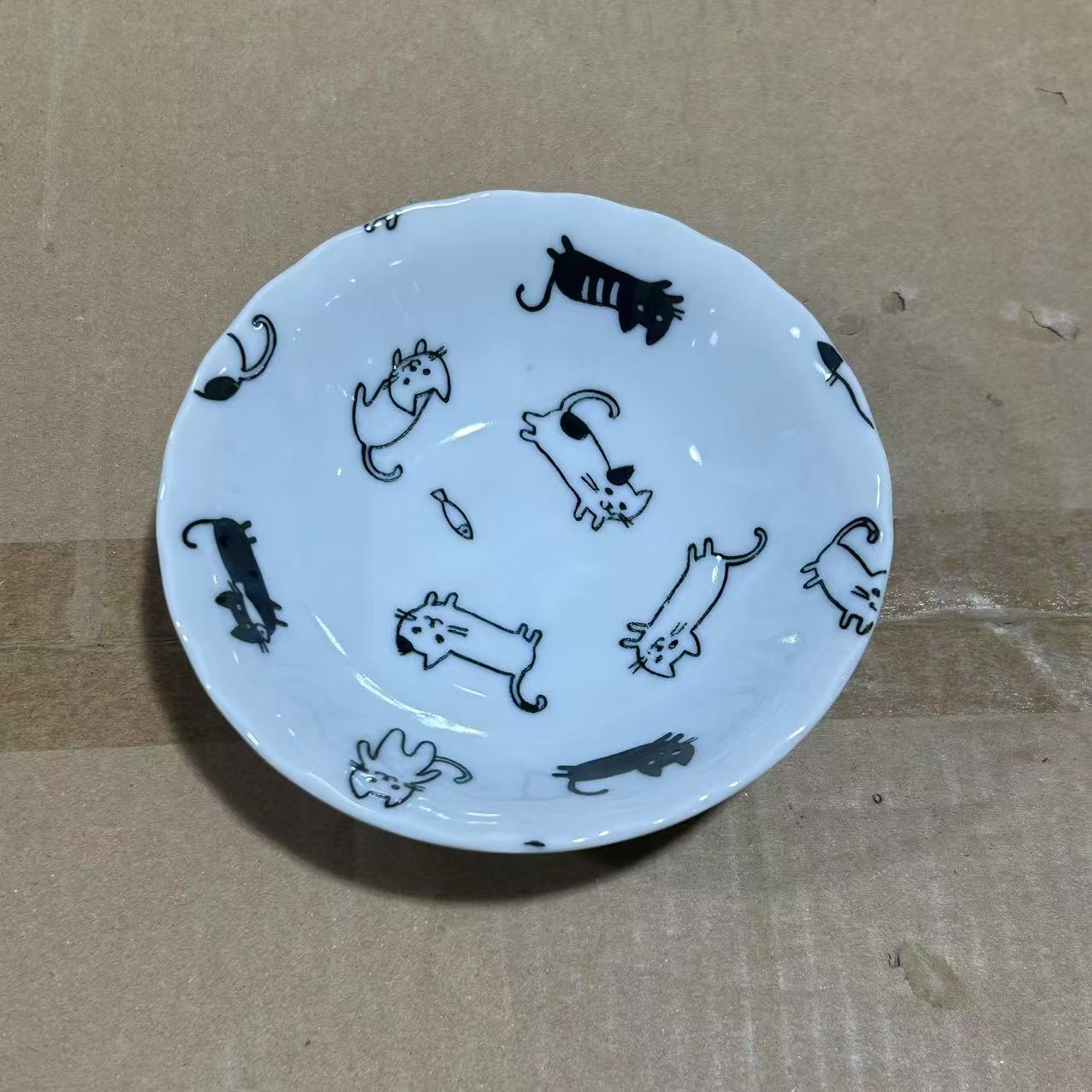 岛国【G&W】黑白猫4.0浅钵小碟13.5*4cm HBM-02