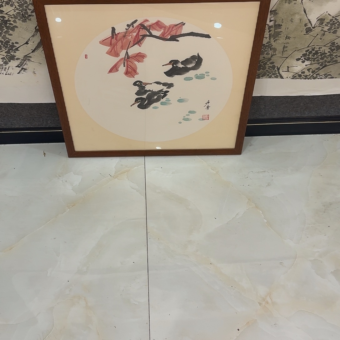 斗方画框带装裱小品