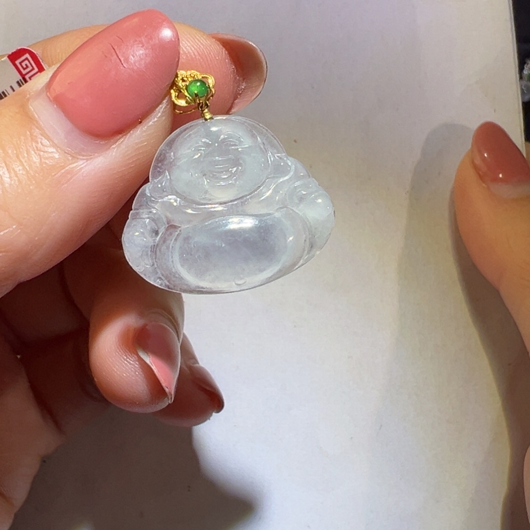 翡翠颈饰18K金镶嵌吊坠