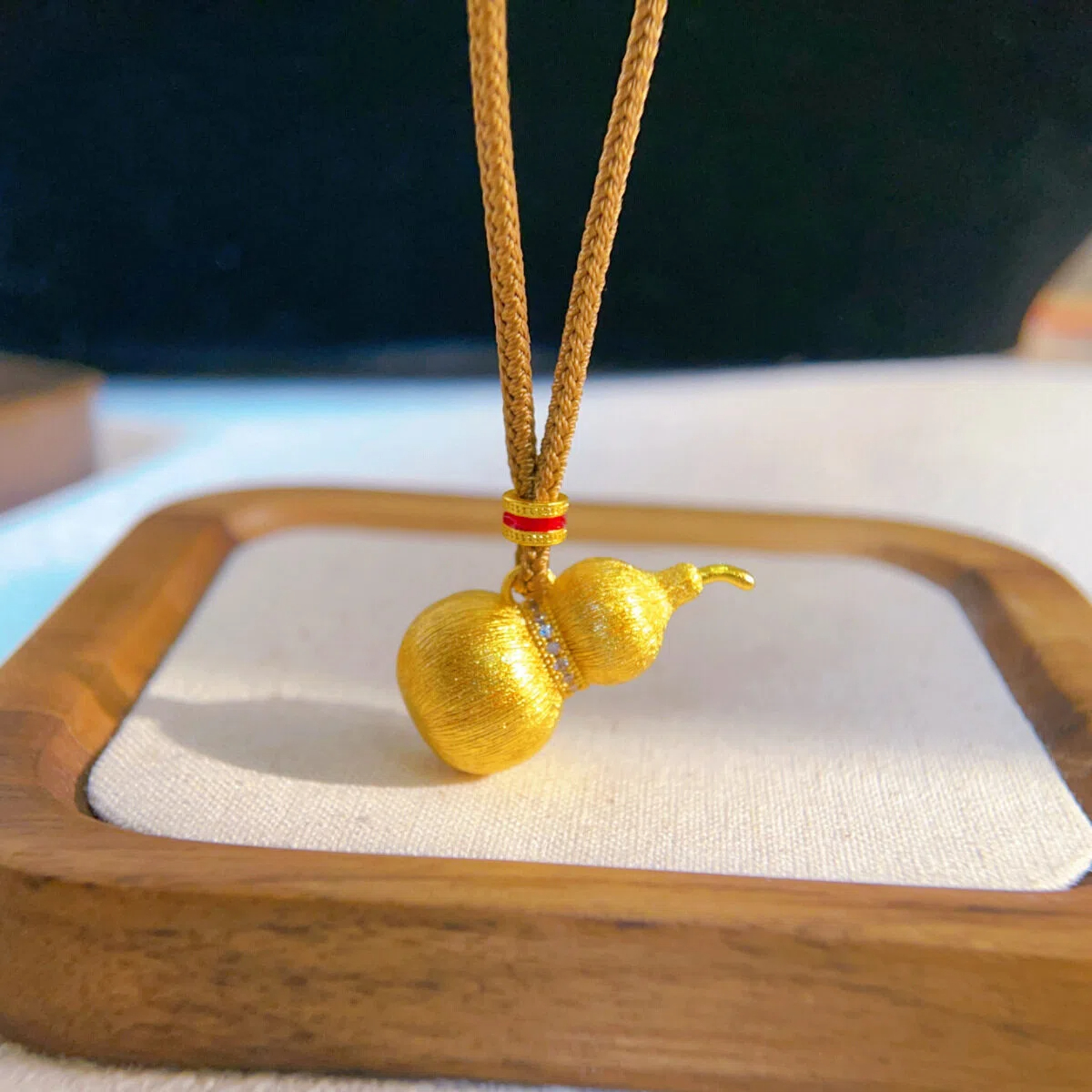 铜合金吊坠 HEMEI/赫美轻奢 拉丝葫芦吊坠项链