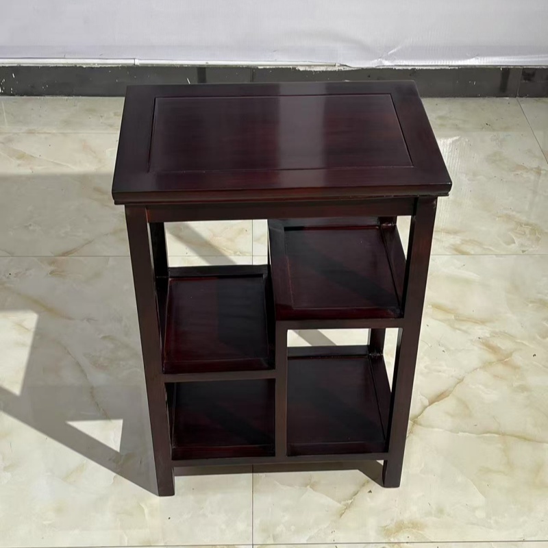 开化红殿家具黑酸枝茶水柜电话架新中式茶几实木茶几45*30*65高