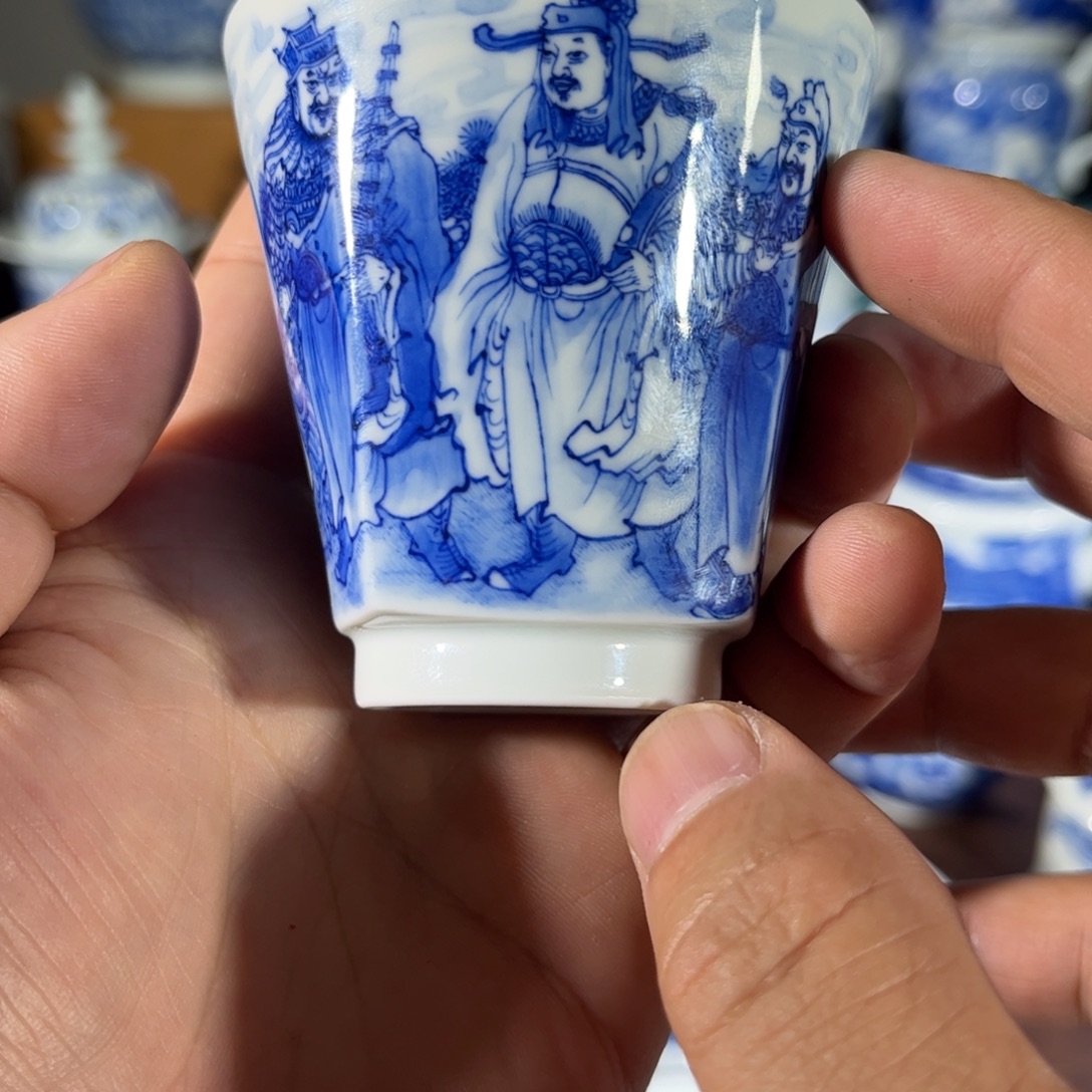 獬***豸杯子手工手绘的陶瓷