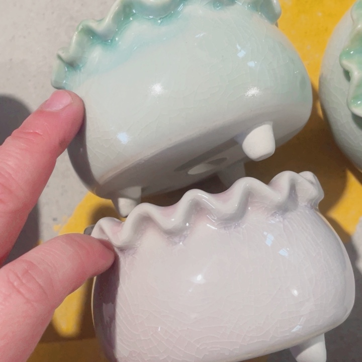 陶瓷新品组合浮力啦半手工花盆