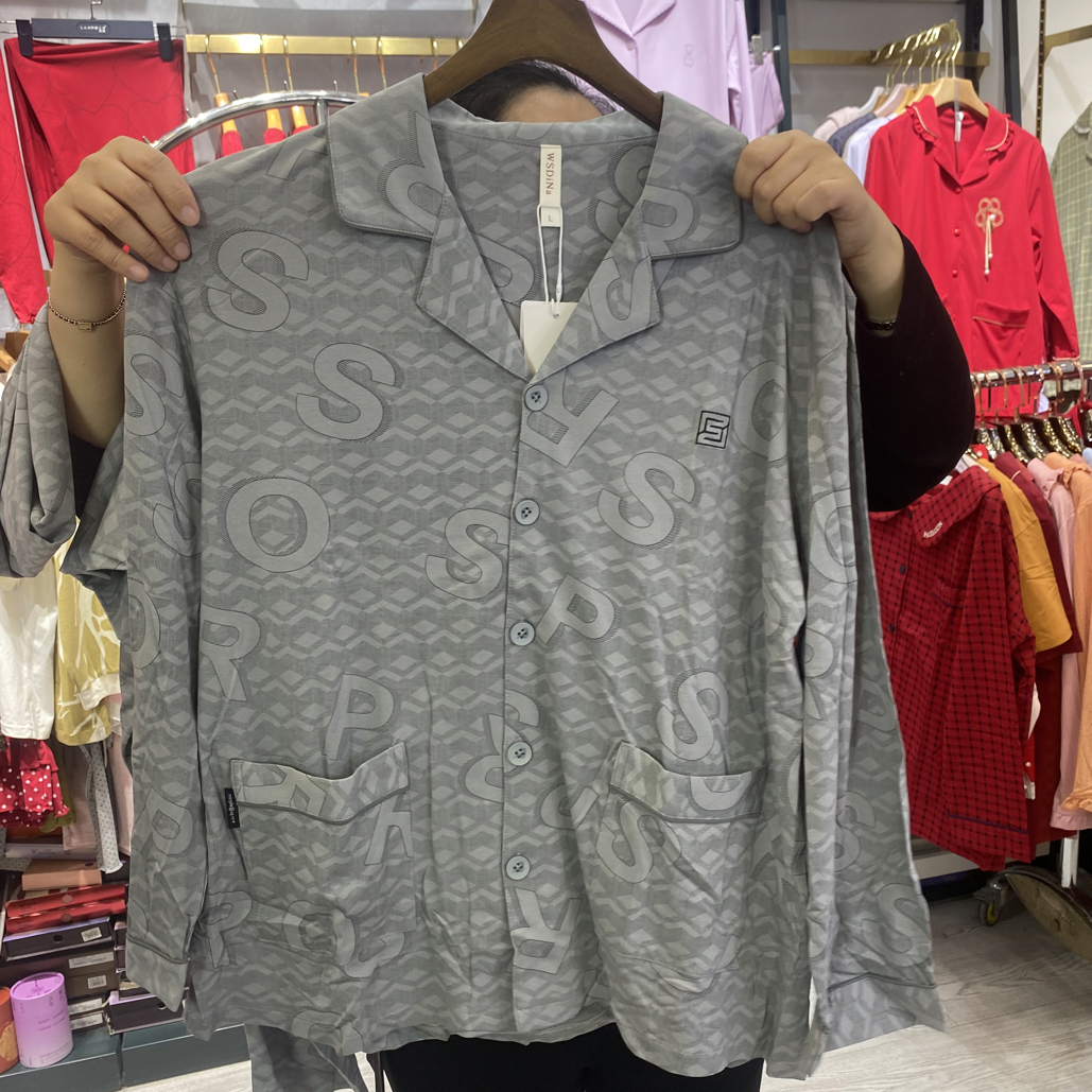 男士长袖长裤秋冬家居服套装110181