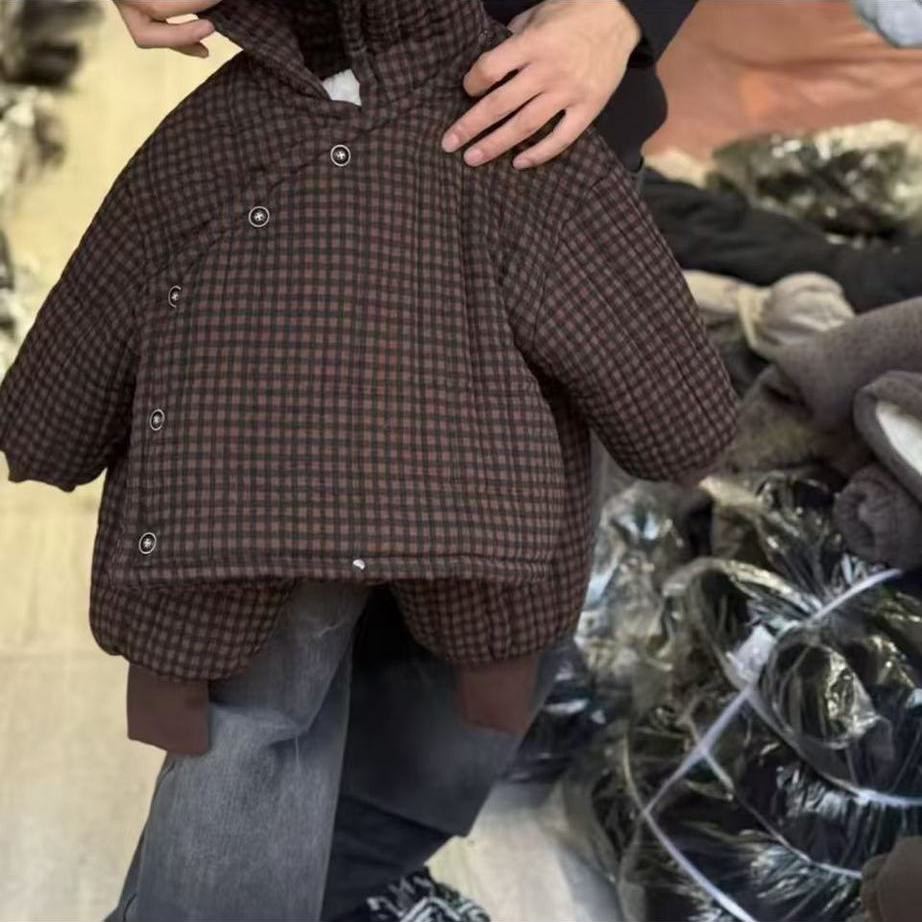 冬季韩版加绒加厚保暖家居服男女童连帽套装宝宝防寒休闲洋气