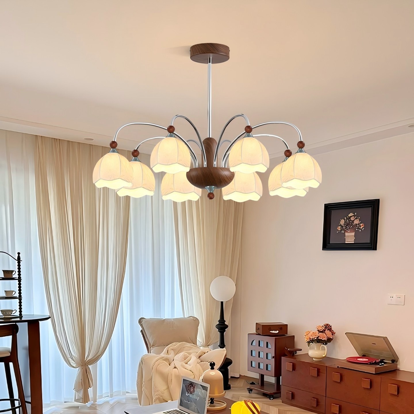 法式中古客厅吊灯大厅主灯2025新款美式复古风餐厅灯中山灯具