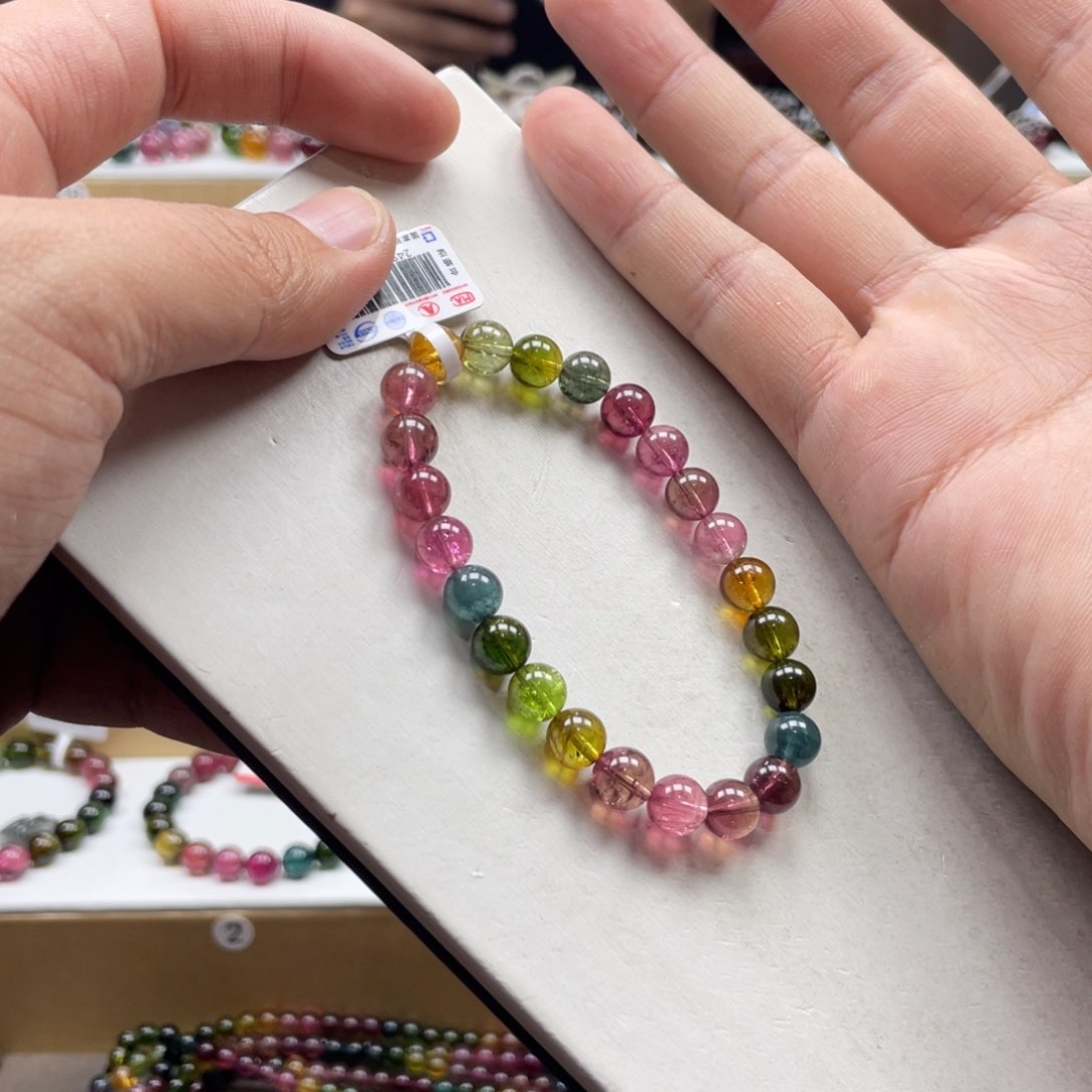 碧玺手串未镶嵌7.5mm.mmmmmmmm