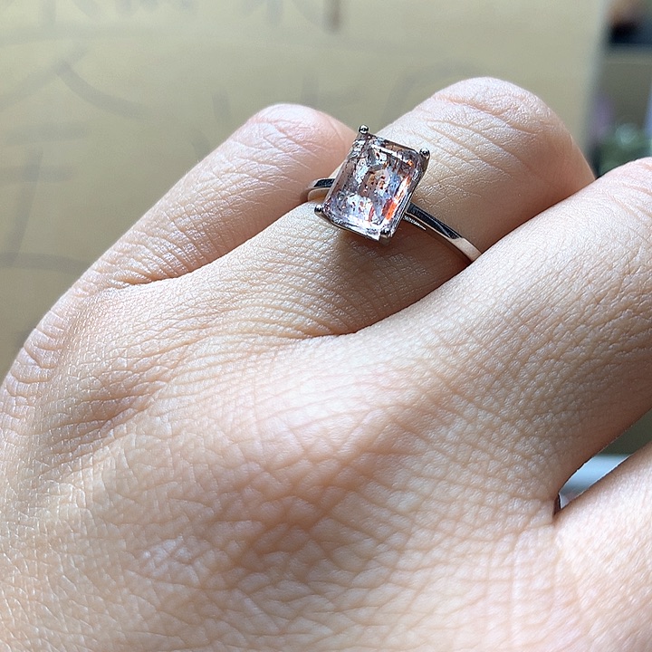 水晶水晶戒指银S925镶嵌