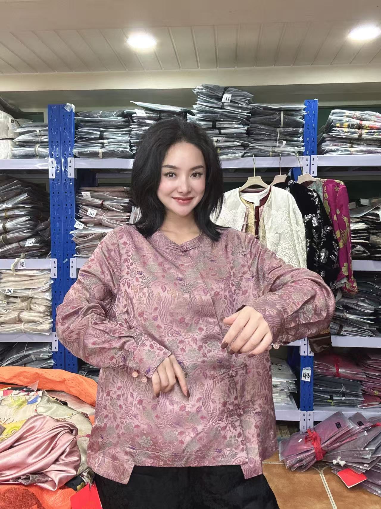 【一潮家】201-400刺绣外穿内搭新中式国风宽松开衫气质显瘦女装