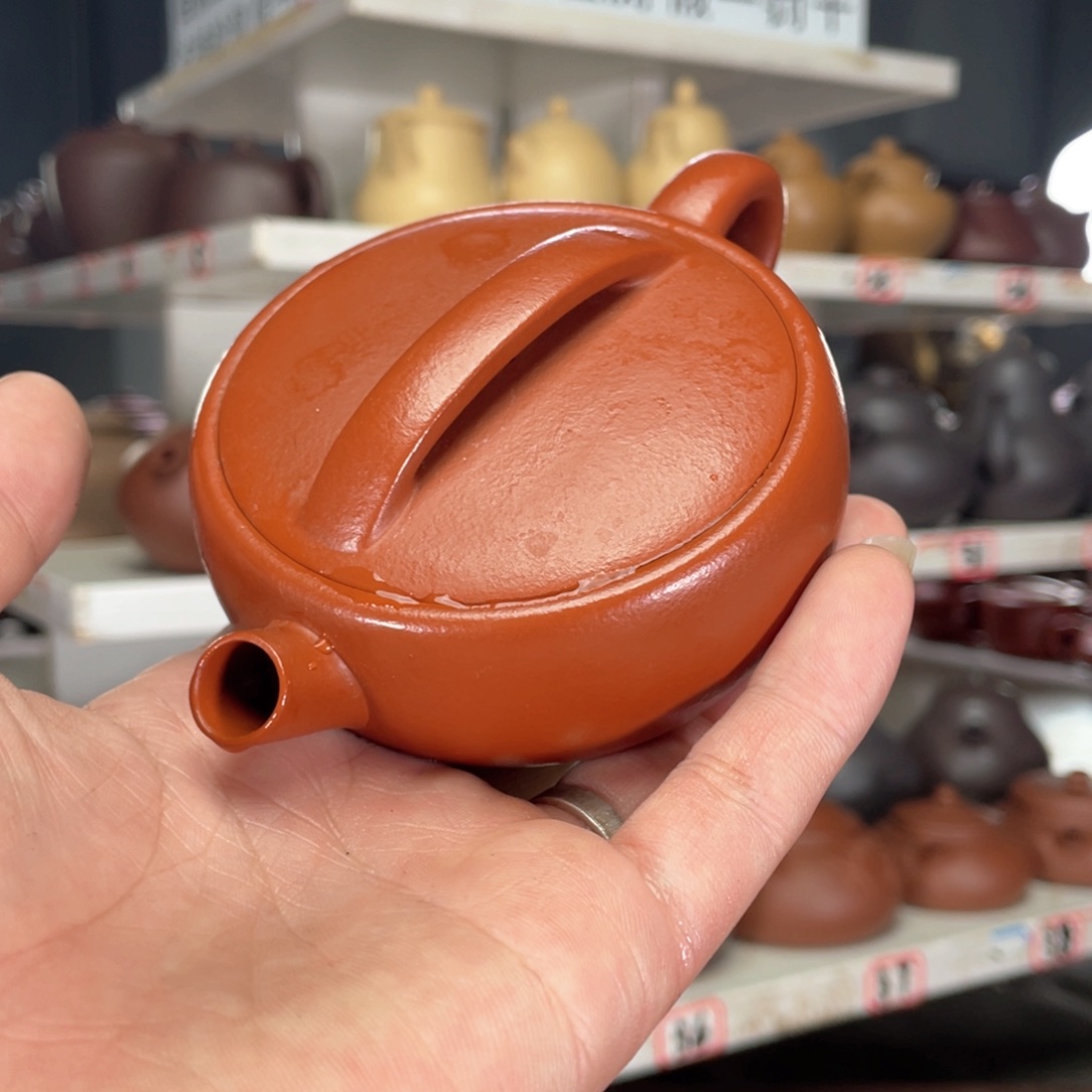 紫砂茶壶赵庄朱泥半手工120毫升