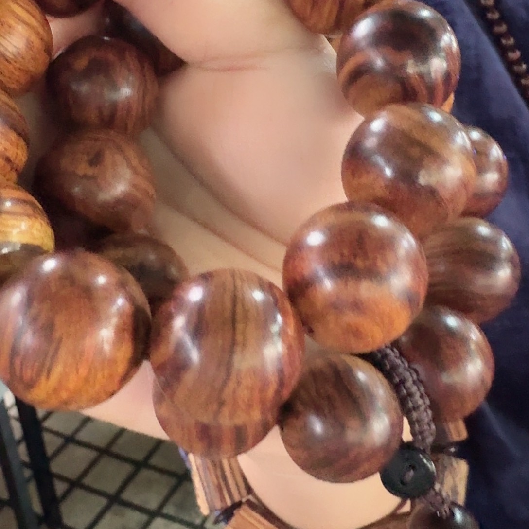 黄花梨/降香黄檀手串/手链海南黄花梨20虎皮纹多样性发货