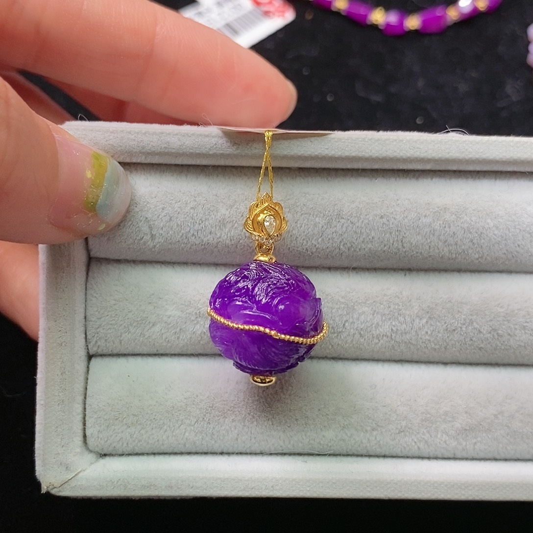 苏纪石（舒俱来）18K金镶嵌吊坠(不含链)