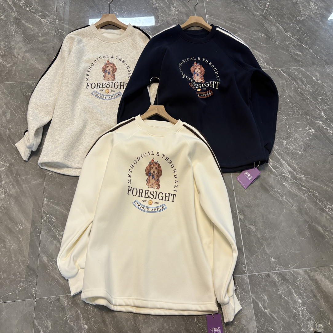 A8823韩系加绒加厚保暖卫衣洋气百搭减龄