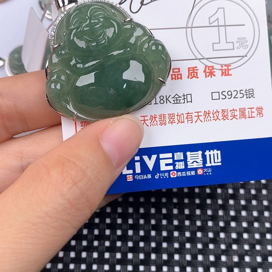 丽***姐翡翠银S925镶嵌颈饰