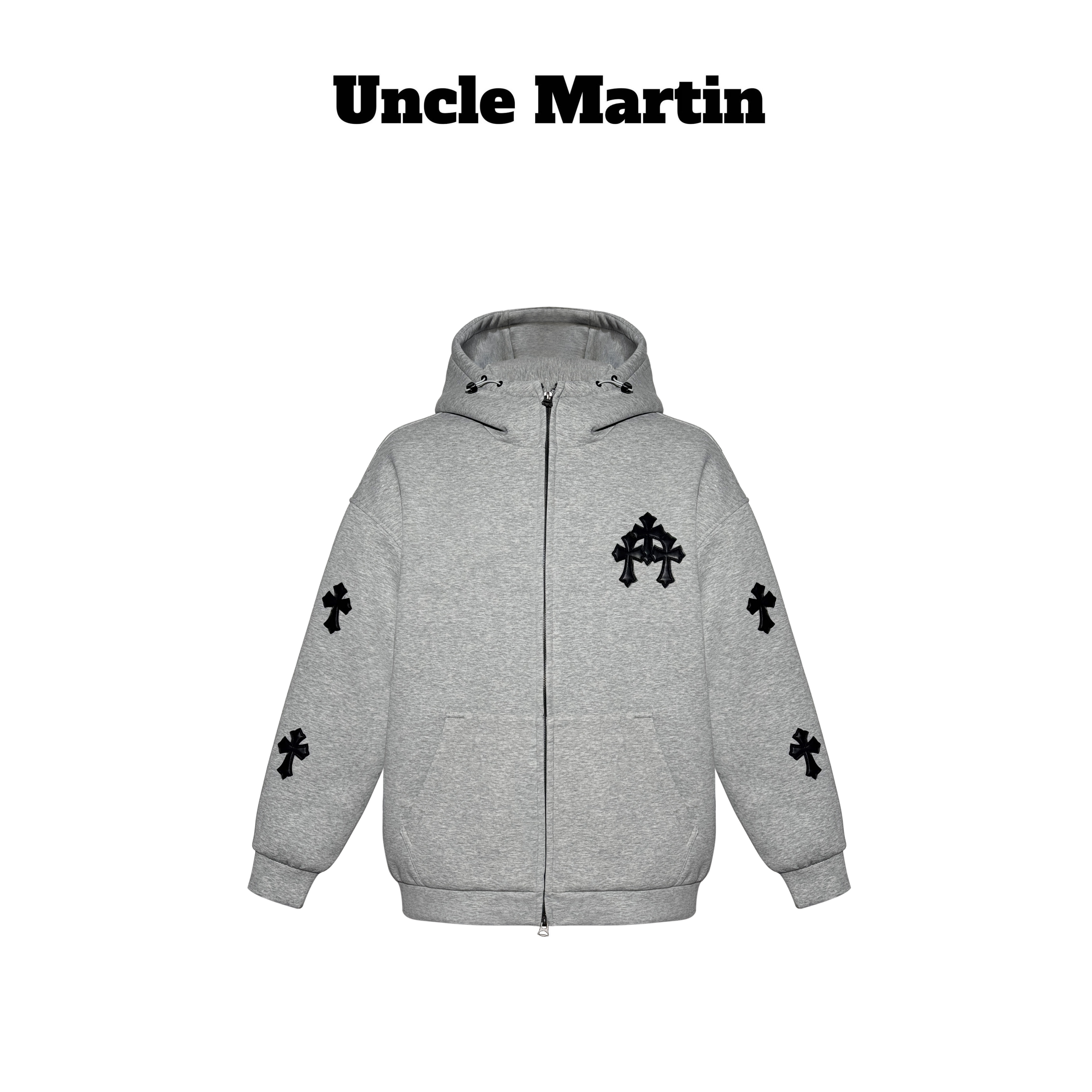 马丁叔叔『羽绒服』25AW厚款白鸭绒连帽宽松型拉链羽绒服 804