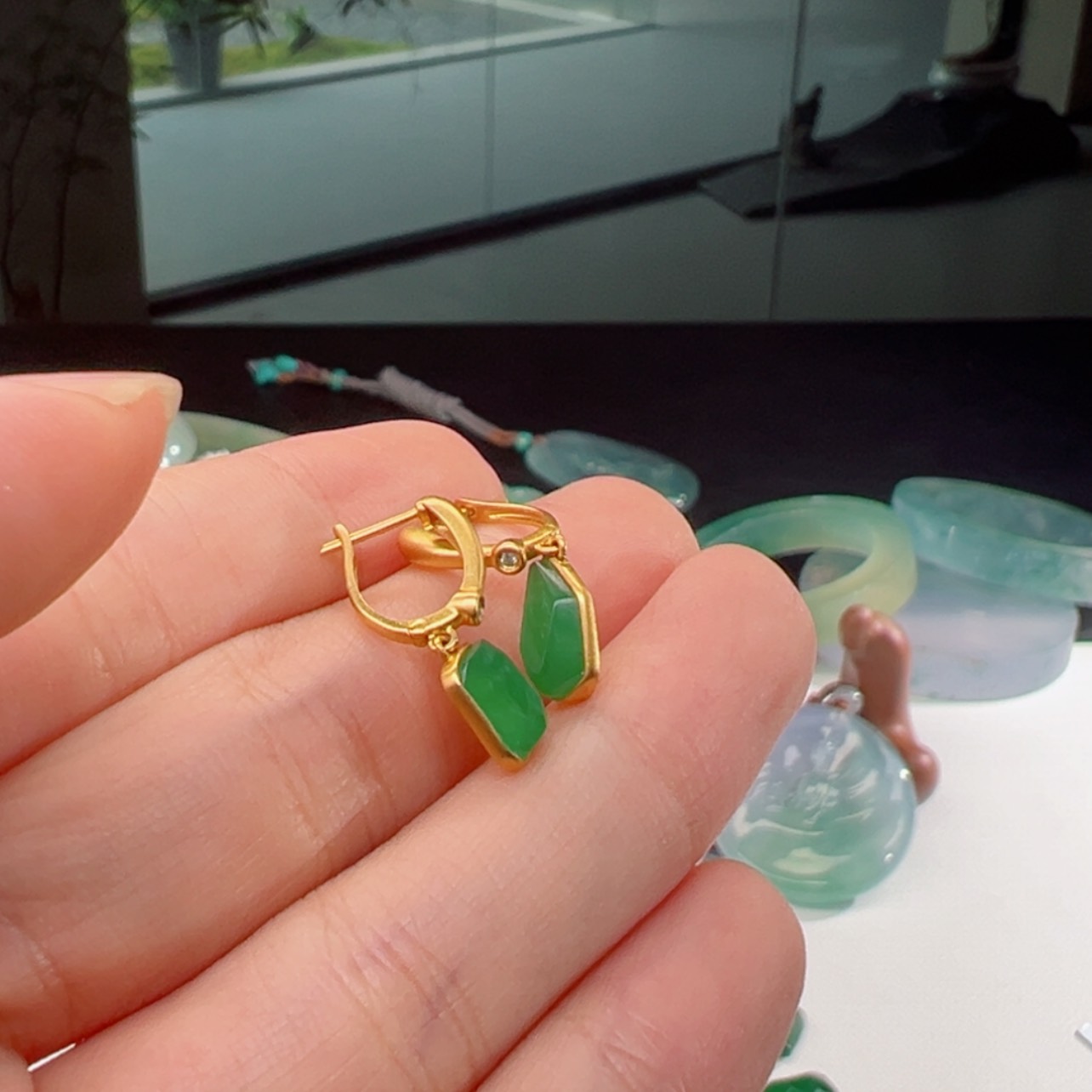 【闪购商品】翡翠耳饰未镶嵌耳饰