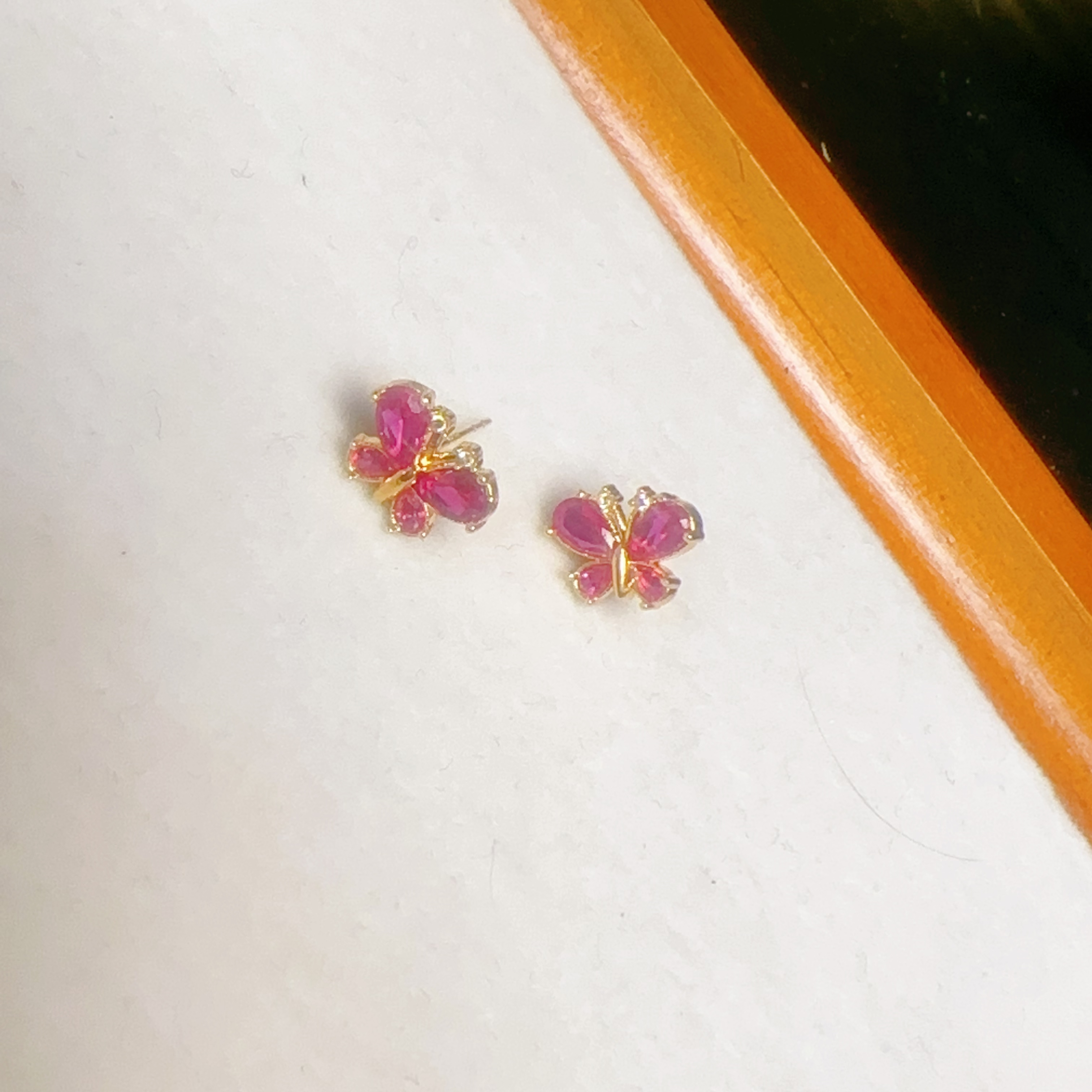 高级感18k金镶石耳钉小众设计时尚百搭气质耳环