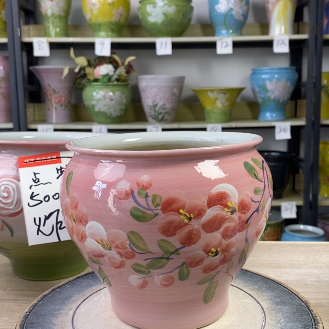 景德镇手工手绘陶瓷花盆