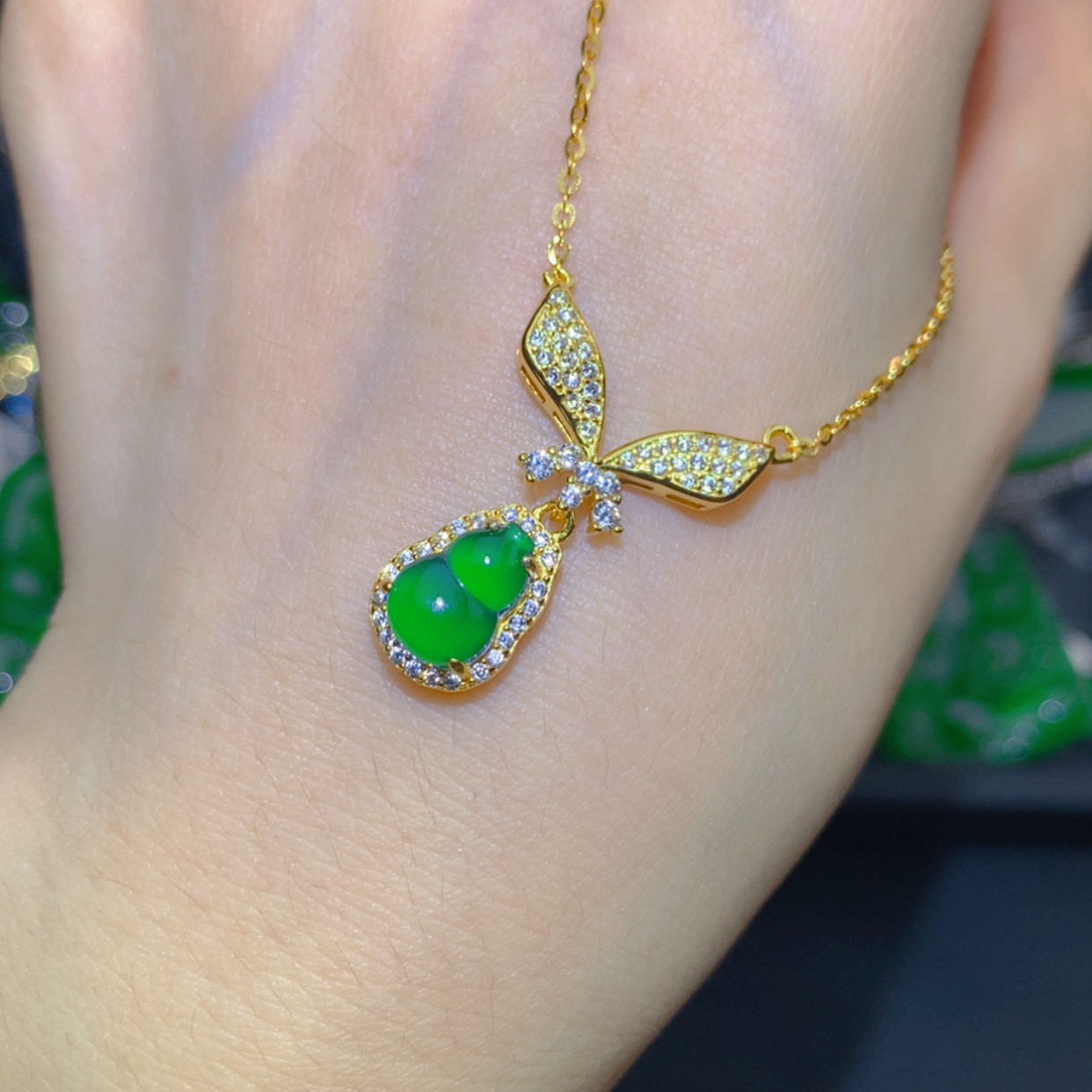 【闪购商品】翡翠套链银S925镶嵌111111