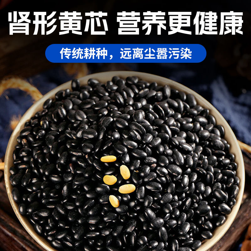 正宗农家小黑豆自种土黑豆黄心小扁黑豆醋泡打豆浆发豆芽粽子馅
