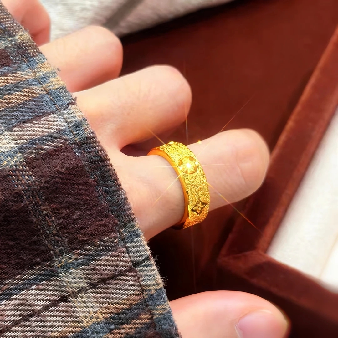 铜合金戒指 小众设计万花筒轻奢vitage星耀四叶草指环情侣女戒指