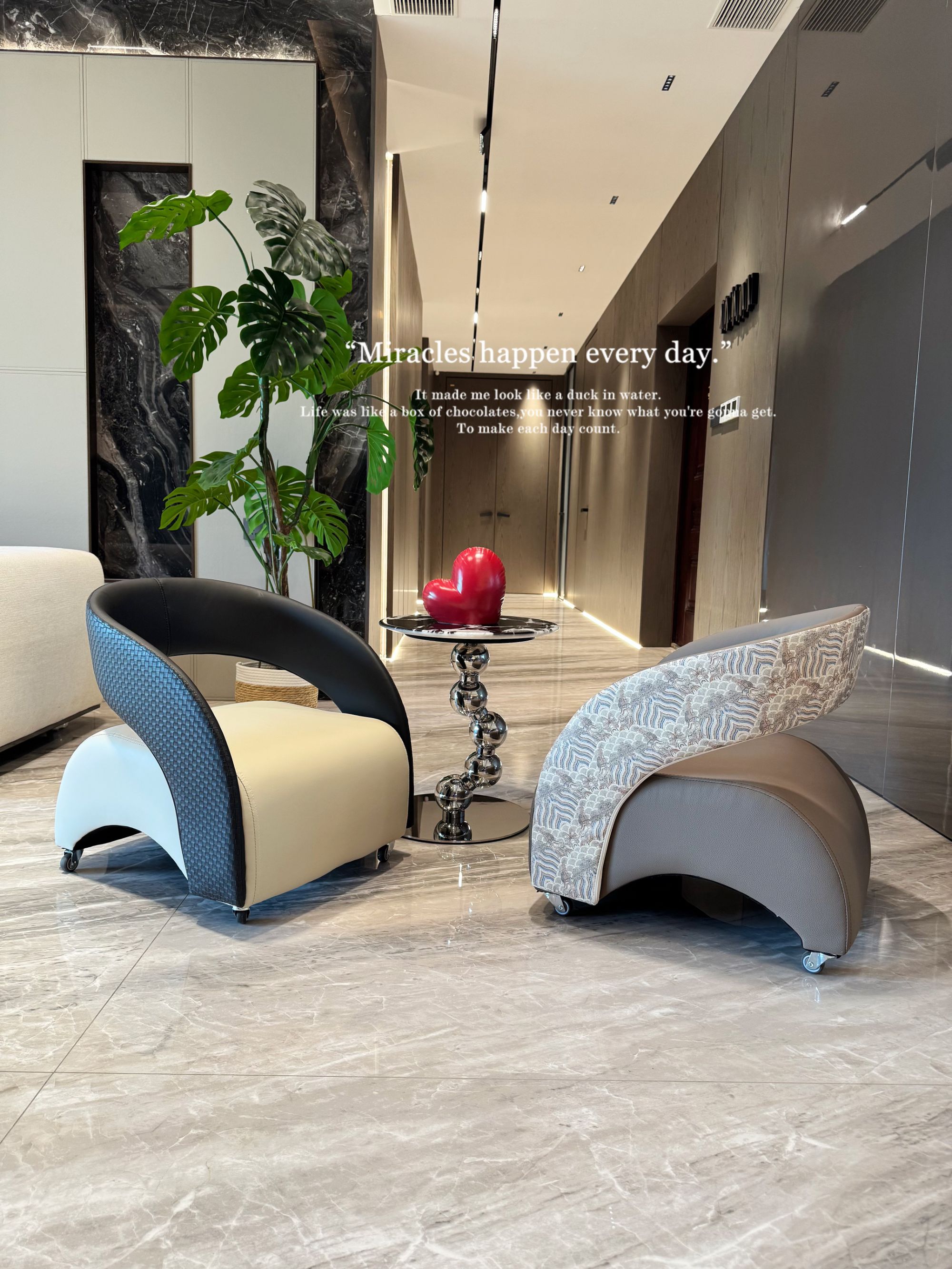 超大号现代轻奢阳台单人休闲椅落地沙发凳家用异形靠背懒人滑轮凳