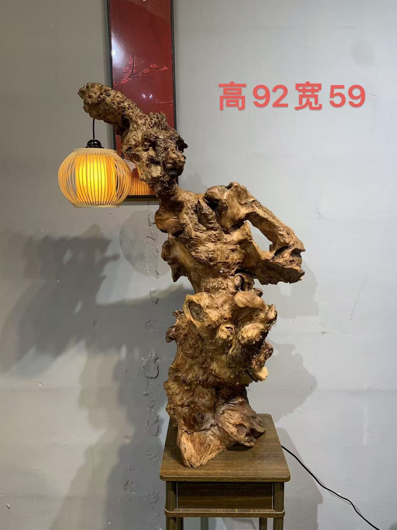 皖南根雕随型根艺红杉根禅意氛围灯