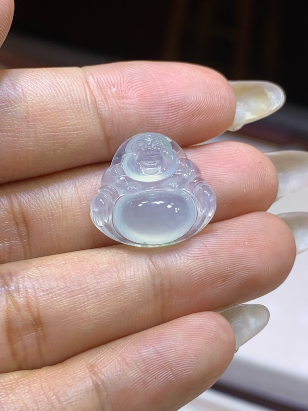 缅甸天然翡翠A货，白冰佛肥嘟嘟，体型一流，十分耐看无需包容