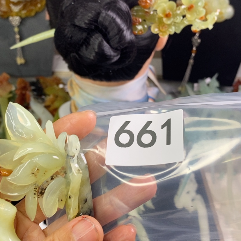 【闪购商品】岫玉发饰未镶嵌日**梭