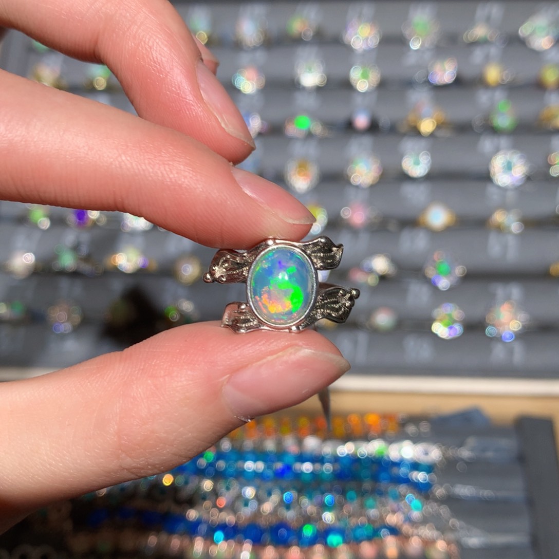 银S925镶嵌欧泊戒指t