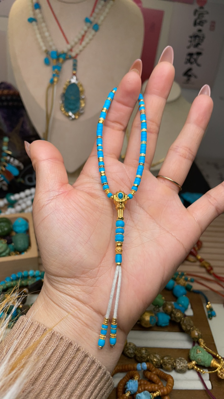 原矿绿松暴力蓝直切手持