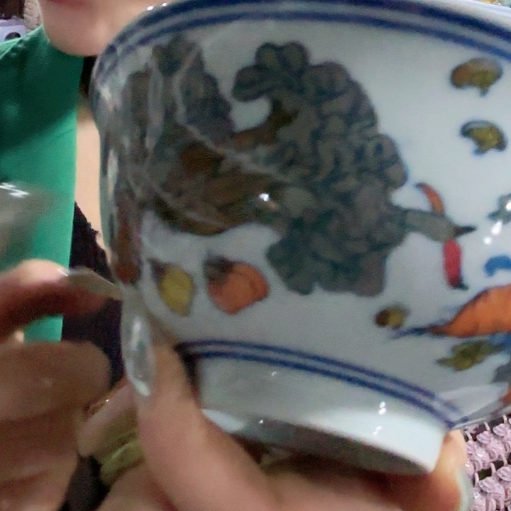 其他陶景德镇高温陶瓷白菜画片绿希希