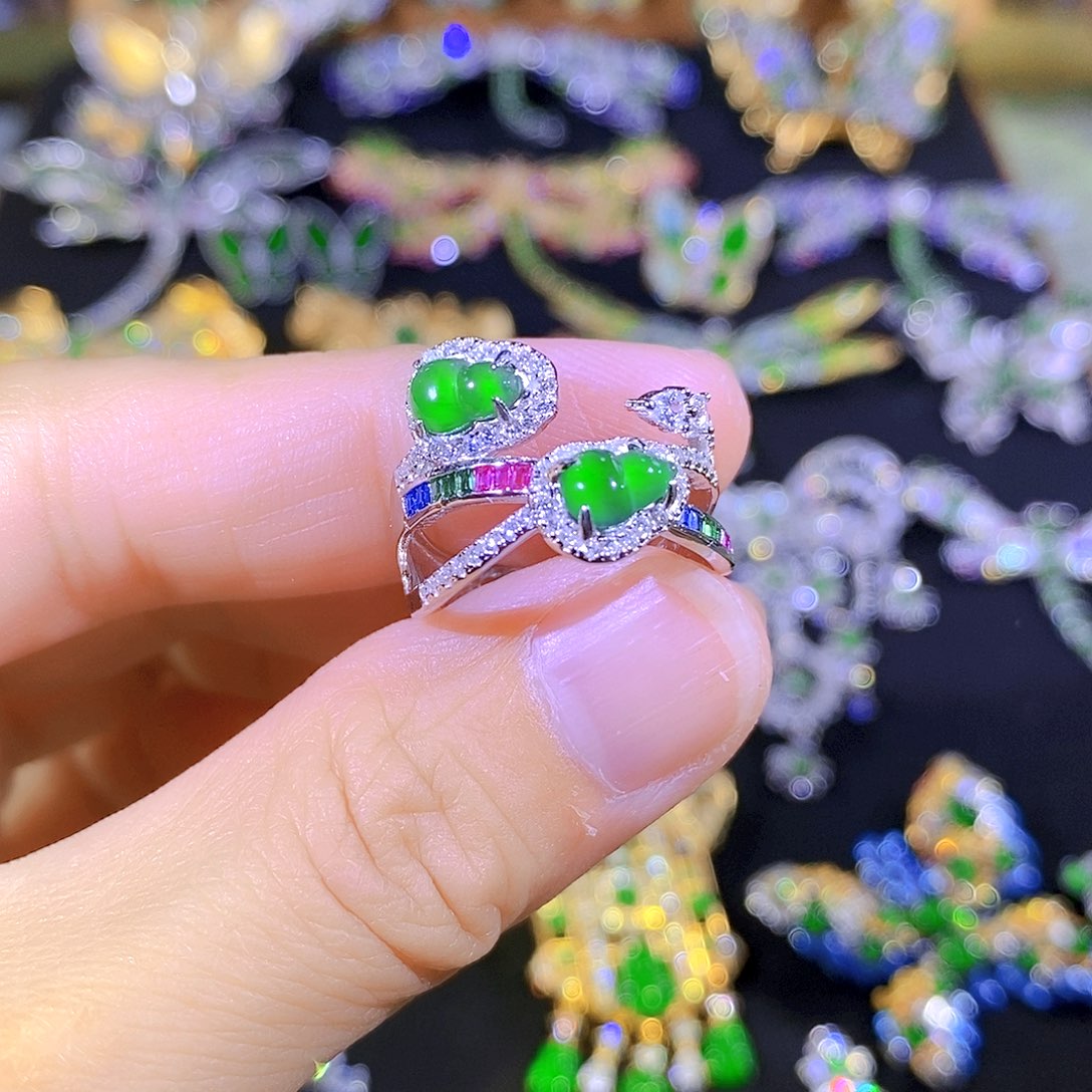 吊坠(不含链)银S925镶嵌翡翠