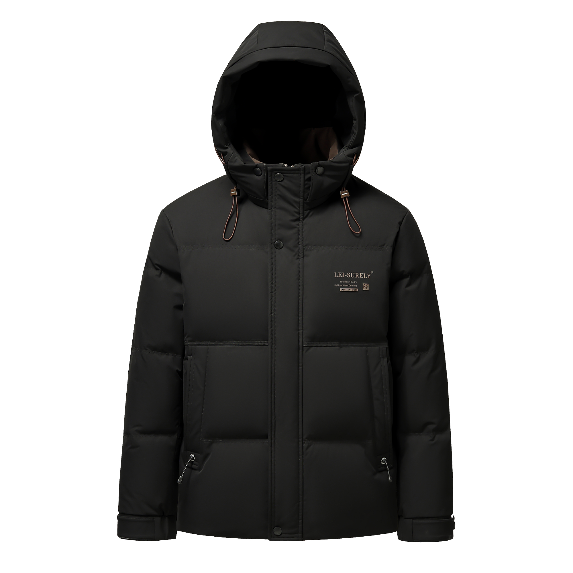 雅鹿25款短板连帽男款羽绒服运动时尚休闲潮流保暖