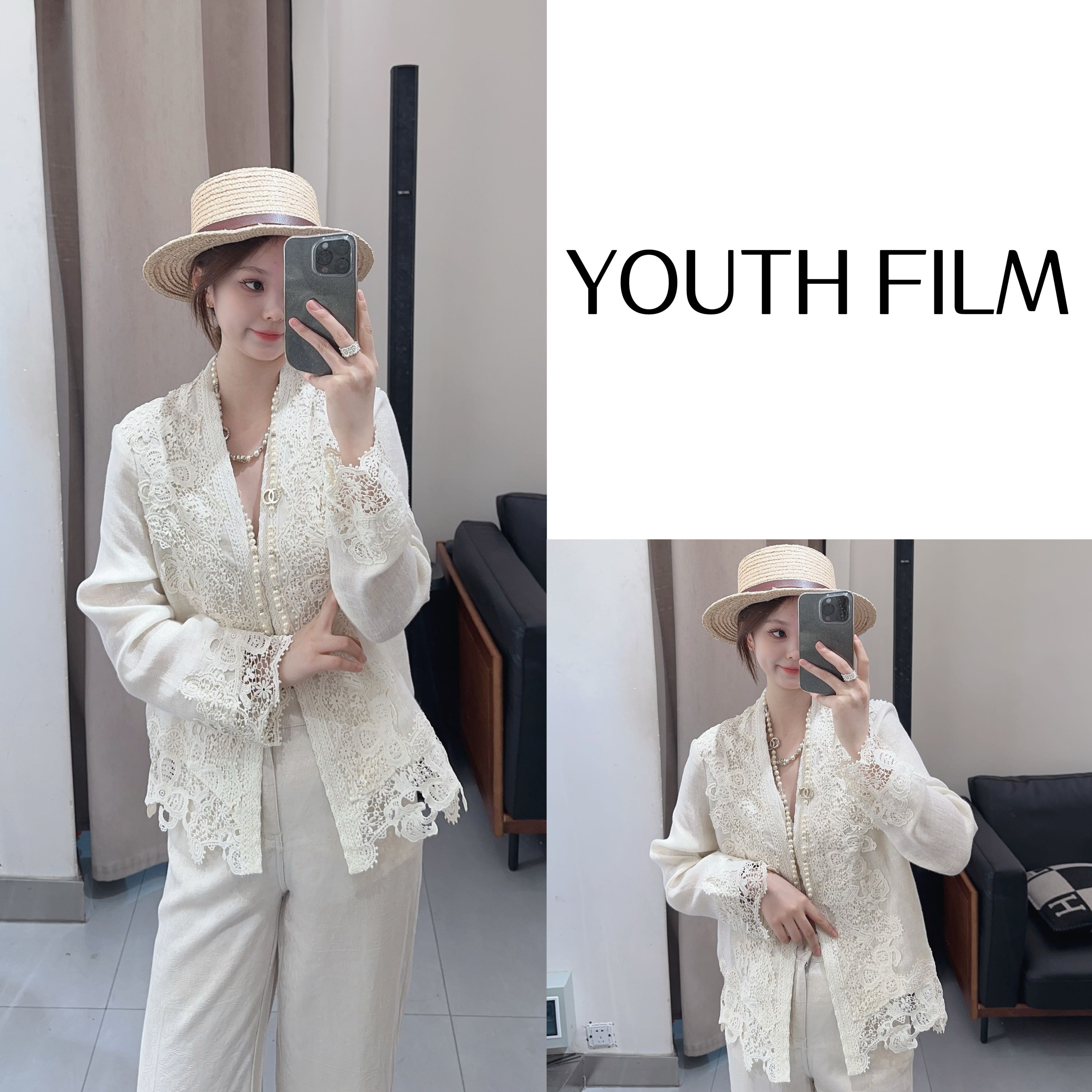 YOUTH FILM【金丝麻】重工亚麻蕾丝外套188