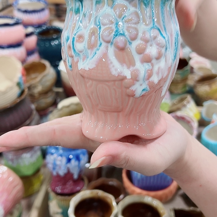 有孔，凑单福利满10元发货陶瓷多肉花盆！