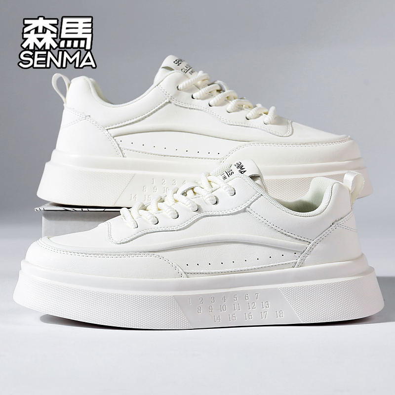 SENMA/森马秋季上新情侣款透气板鞋厚底板鞋休闲百搭小白鞋