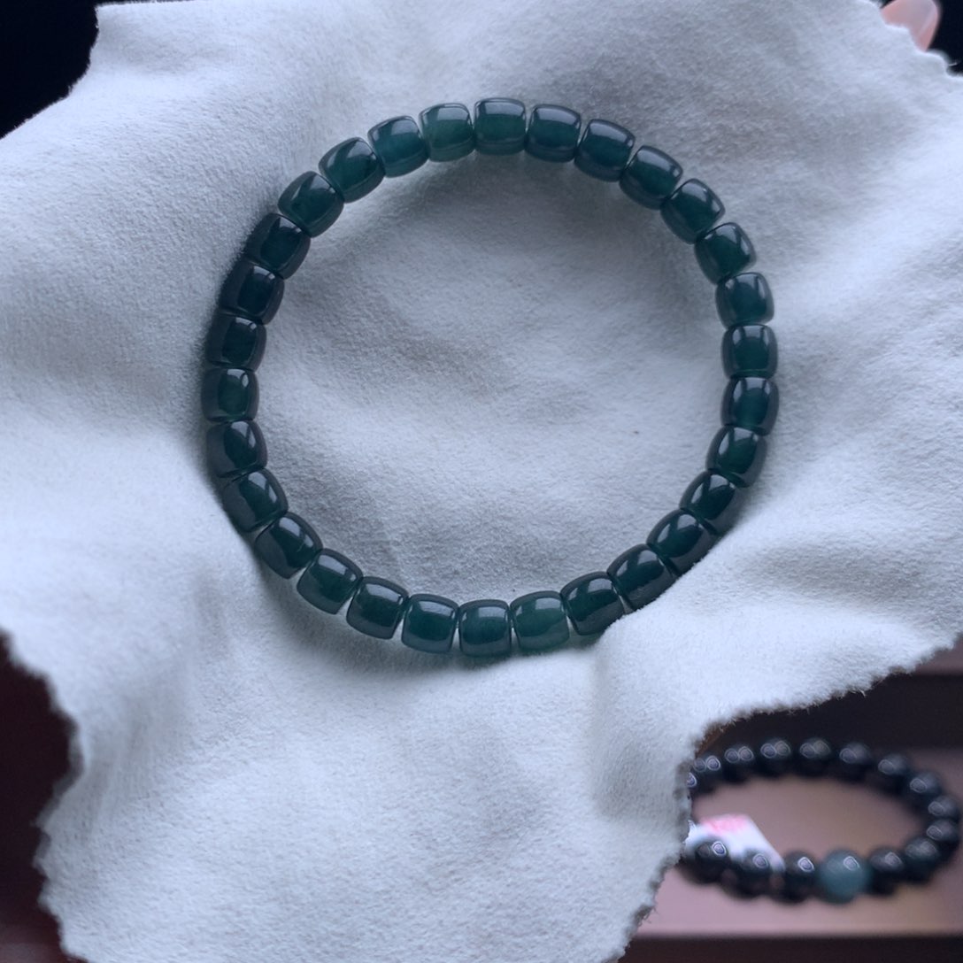 翡翠手链未镶嵌开**姐卡6.6直切手串