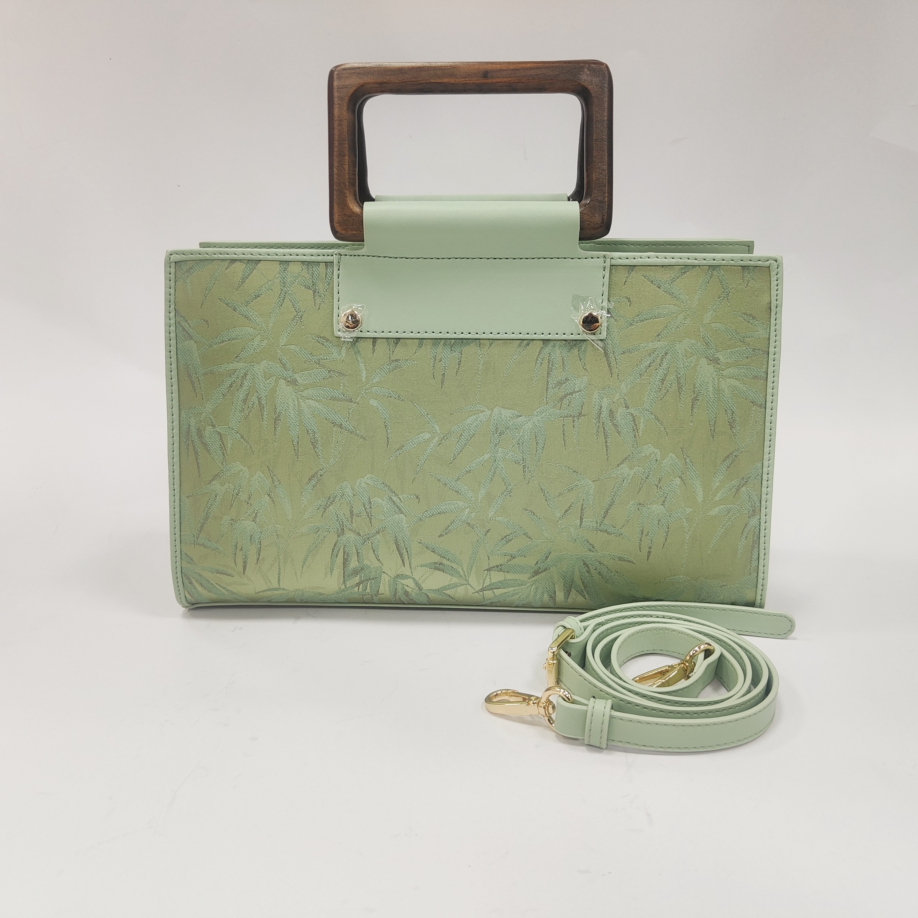 GZ 宋锦【绿竹】枕头包花位随机民族风气质女士手提斜跨女包117