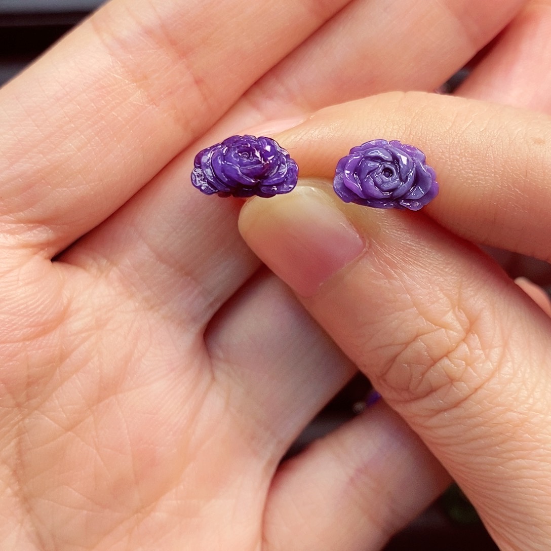 苏纪石（舒俱来）耳饰银S925镶嵌