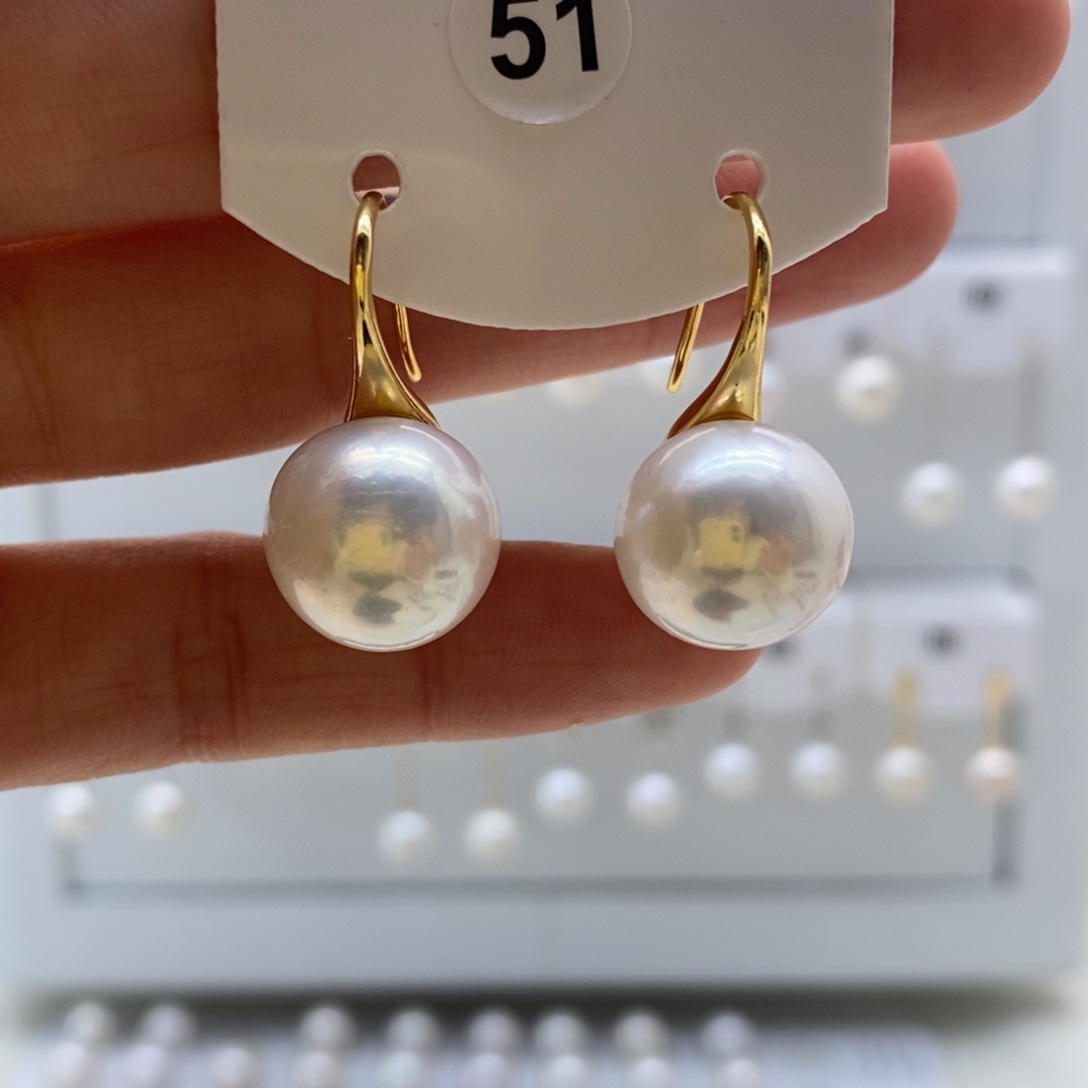 淡水珍珠耳饰银S925镶嵌