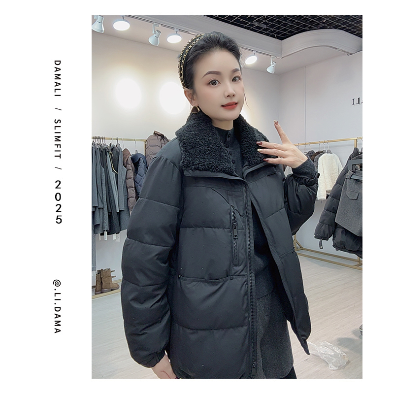 大码利-冬上新【加长款羔毛领羽绒服】白鸭绒羽绒服韩系显瘦冬季