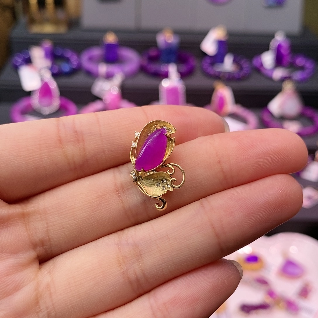 苏纪石（舒俱来）18K金镶嵌吊坠(不含链)