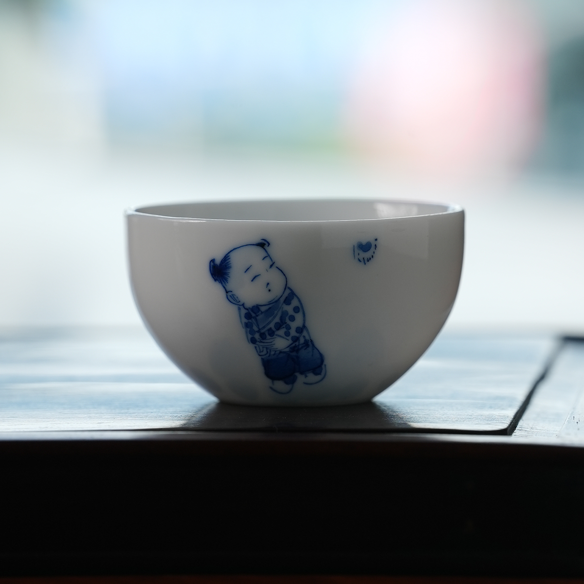 青花婴戏6杯（纯手工图案会有不同，介意勿拍）