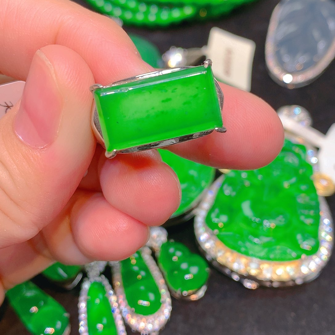 吊坠(不含链)银S925镶嵌翡翠斐**哥翡翠