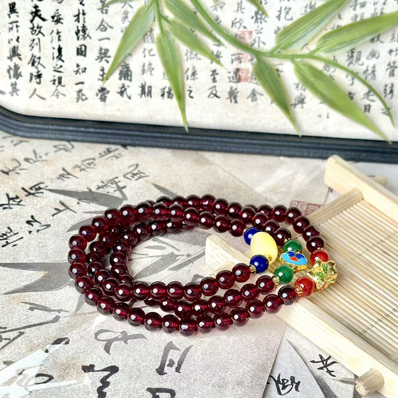石榴石多圈手串406无礼盒