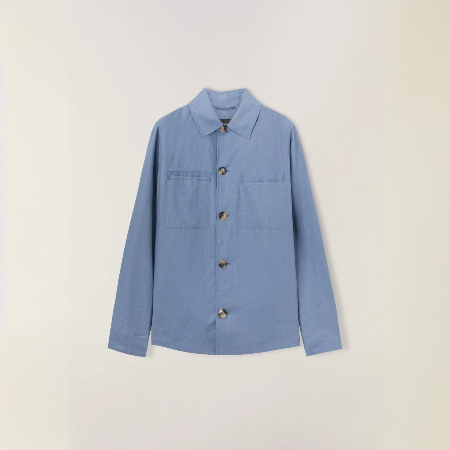 L*P高奢老钱风棉麻混纺衬衣款春季休闲百搭翻领男士外套8822